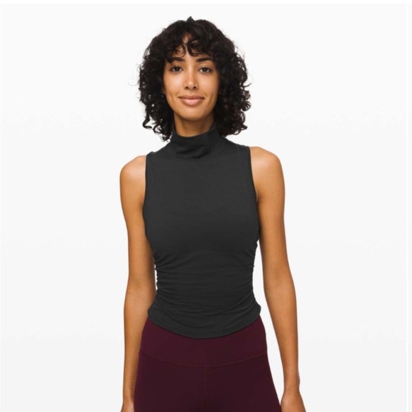 Lululemon See The Horizon Ruched Tank Top In Black Medium 35 - Picture 2 of 6
